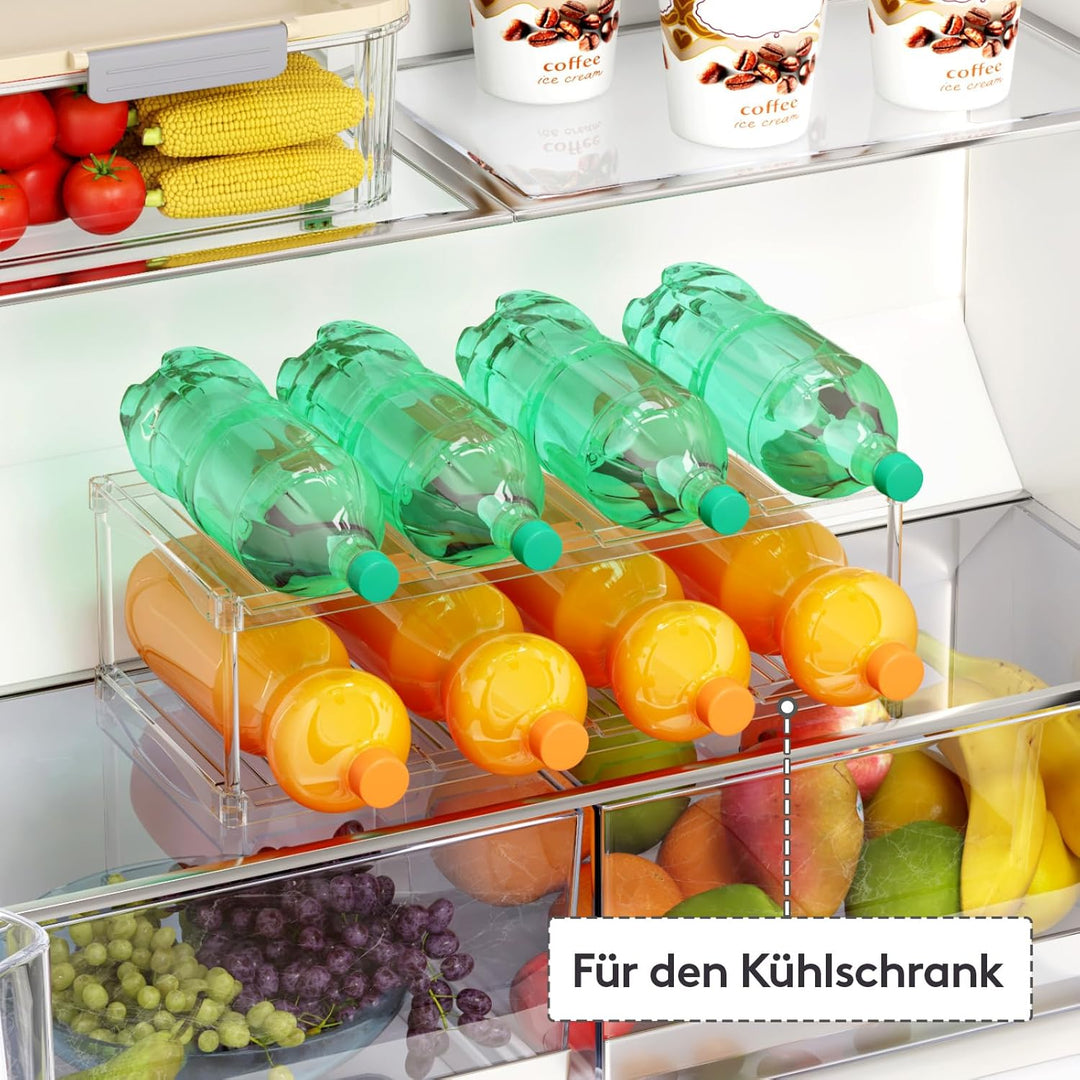 Lifewit Stapelbarer Flaschenorganizer aus Kunststoff für Zuhause, Tumbler- und Becherhalter, Transpa