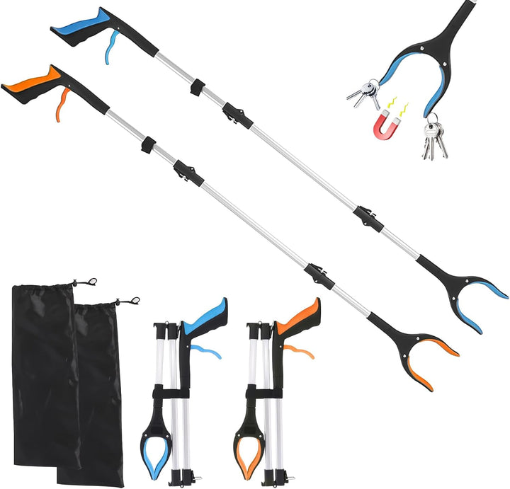 mumisuto 2 Stück Faltbare Greifer,Greifzange für senioren, Müllzange Lange 109cm Greifzange Stick,36