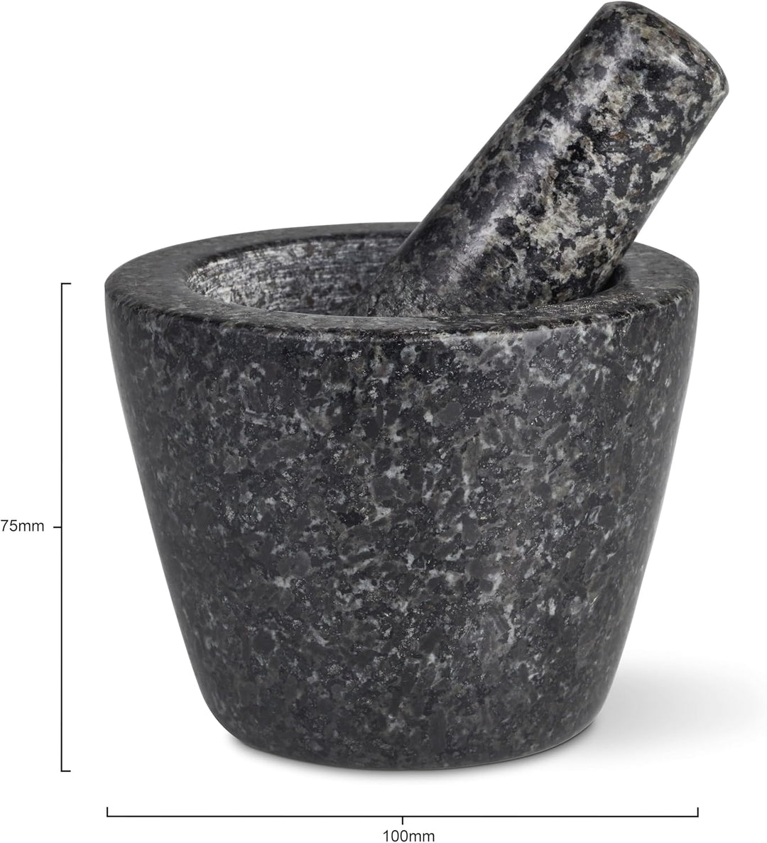 Cole & Mason Dorchester Mörser mit Stössel Klein 10 cm, natürlicher Granit, langlebiger Steinmörser