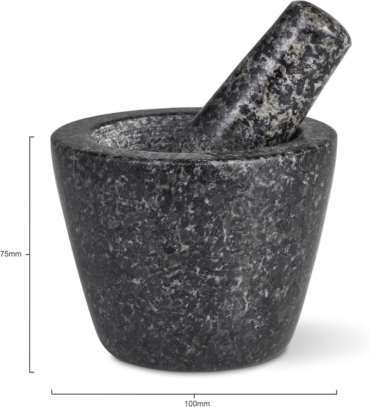 Cole & Mason Dorchester Mörser mit Stössel Klein 10 cm, natürlicher Granit, langlebiger Steinmörser