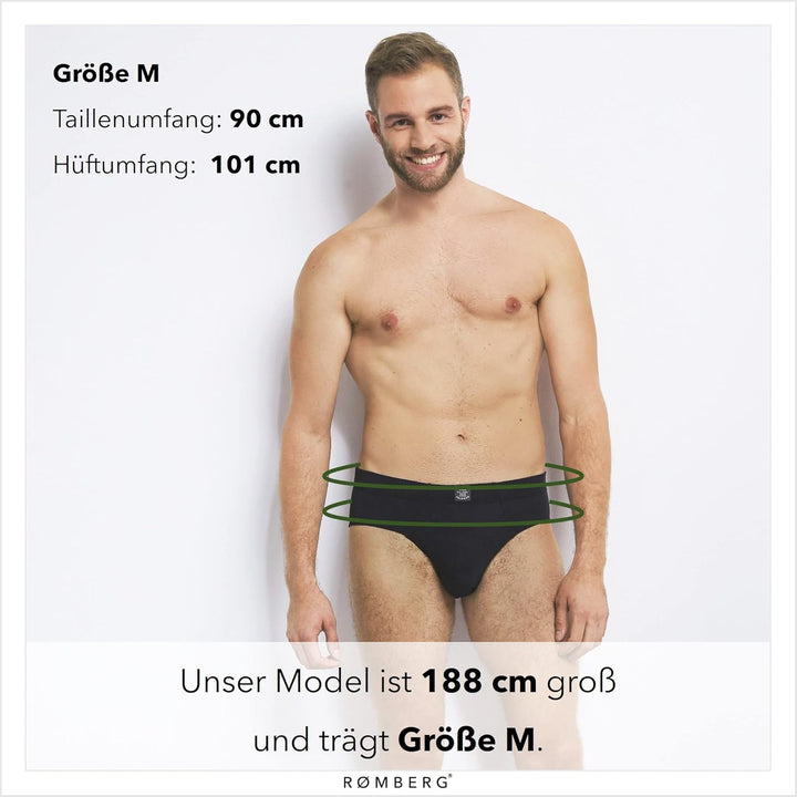 Romberg Herren Unterhose, klassischer Slip, 6er Pack aus nachhaltiger Bio-Baumwolle (GOTS Zertifizie