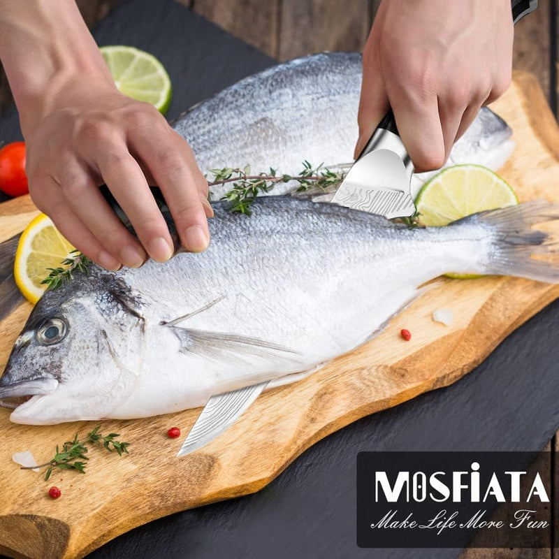 MOSFiATA Filetiermesser Kochmesser Fischfiletmesser Scharf, kohlenstoffreiches deutsches Edelstahlme