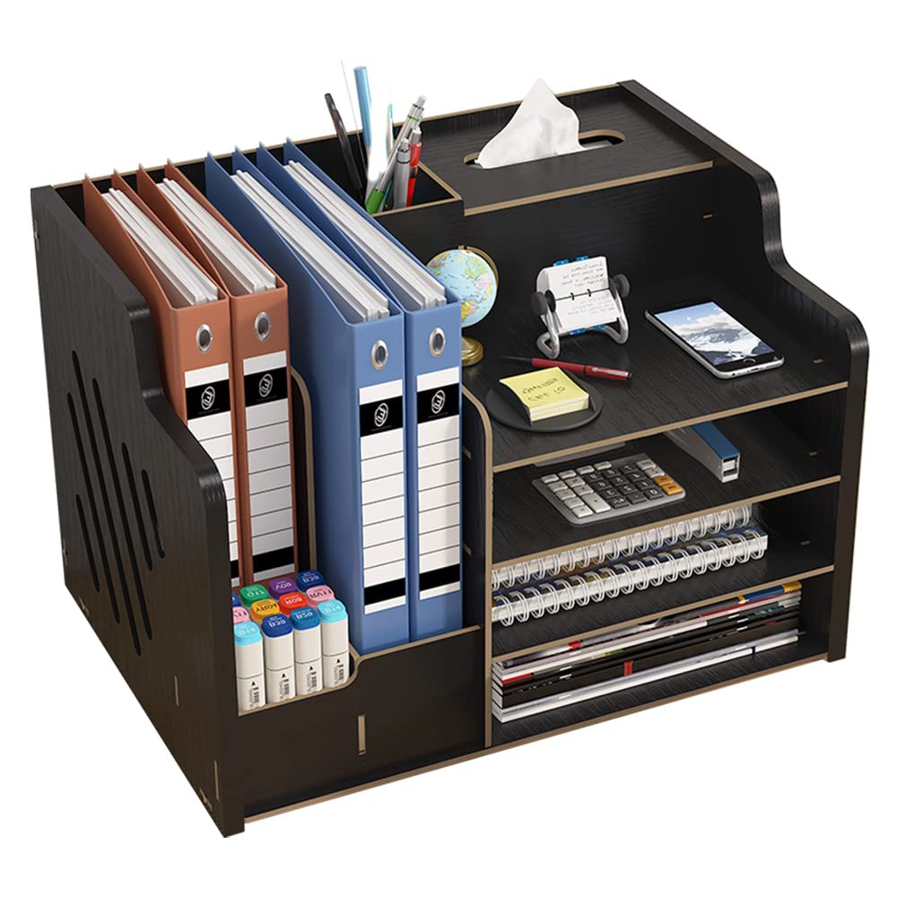 Aktualisierter Schreibtisch-Organizer aus Holz, grosse Kapazität, Schreibtisch-Organizer, ordentlich