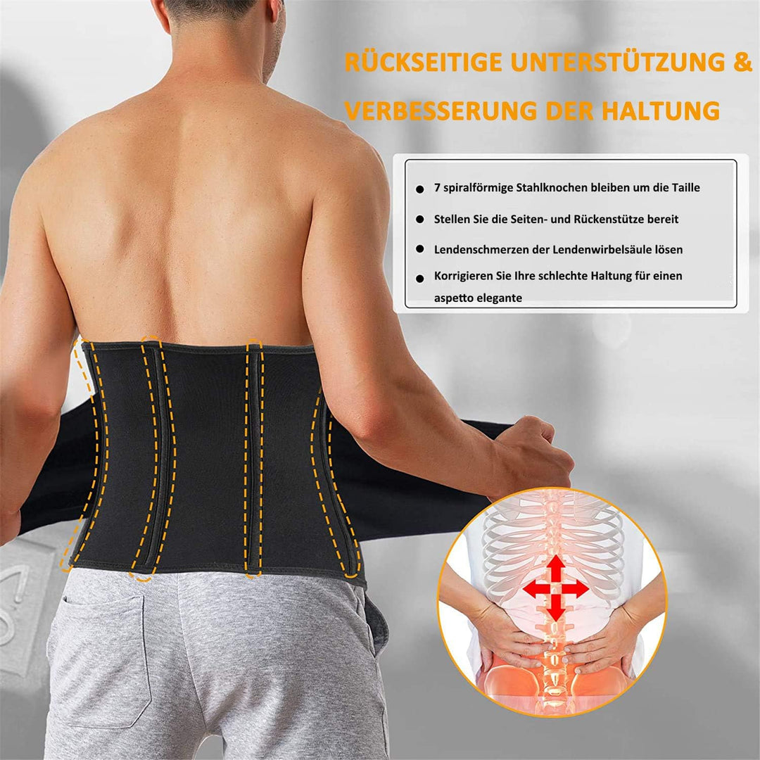 Gotoly Herren Bauchweggürtel Sport Fitnessgürtel Body Shaper Schwitzgürtel Verstellbarer Neopren Sau