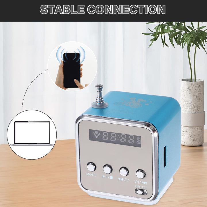 ULTECHNOVO Kleines Radio: Mini-Digital-Wireless-Musik-Player, tragbarer Stereo-Lautsprecher, MP3-, M