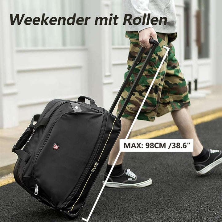 OIWAS Reisetasche mit Rollen kleine 45L Plus 10L Unisex Trolleyfunktion Tasche erweiterbares Busines