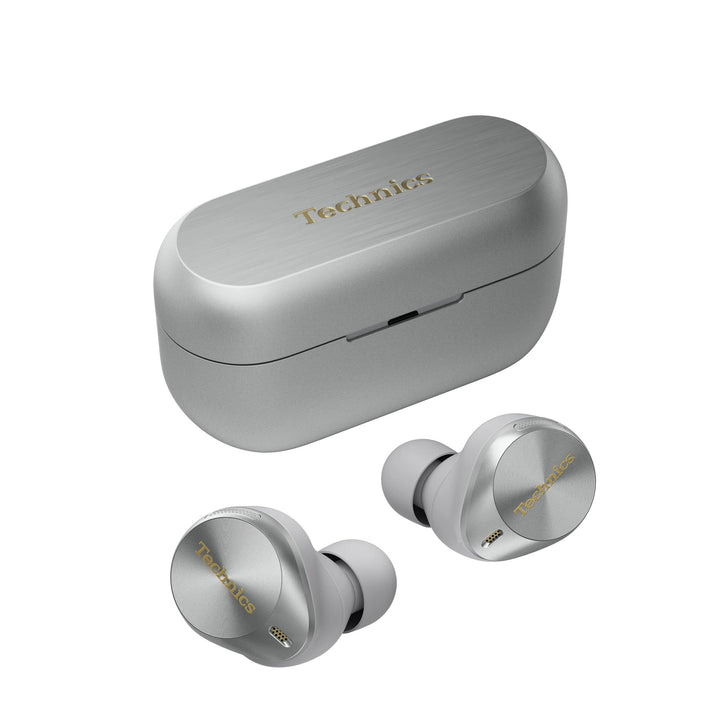 Technics EAH-AZ80E-S kabellose Ohrhörer mit Noise Cancelling, Multipoint Bluetooth 3 Geräte, bequeme