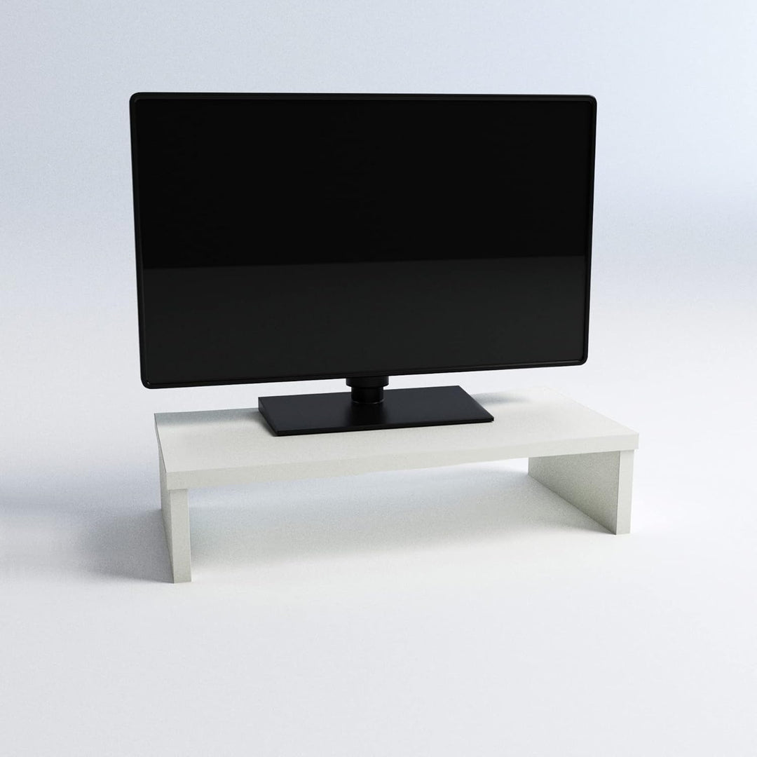 Henor Monitorständer TV-Bildschirmerhöhung in FSC® Holz 42 x 26.5 x 12 cm. Unterstützt 50 kg Weiss 4