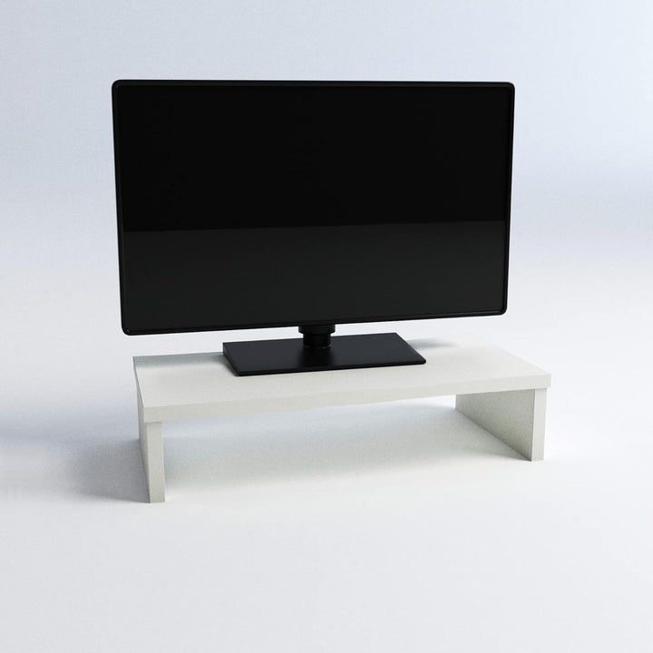 Henor Monitorständer TV-Bildschirmerhöhung in FSC® Holz 42 x 26.5 x 12 cm. Unterstützt 50 kg Weiss 4