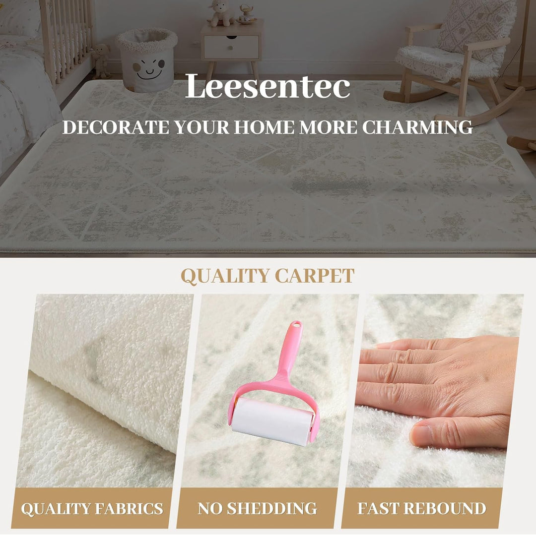 Leesentec Teppich Wohnzimmer Teppich Schlafzimmer Geometrische Teppich Moderner Abstrakter Teppiche