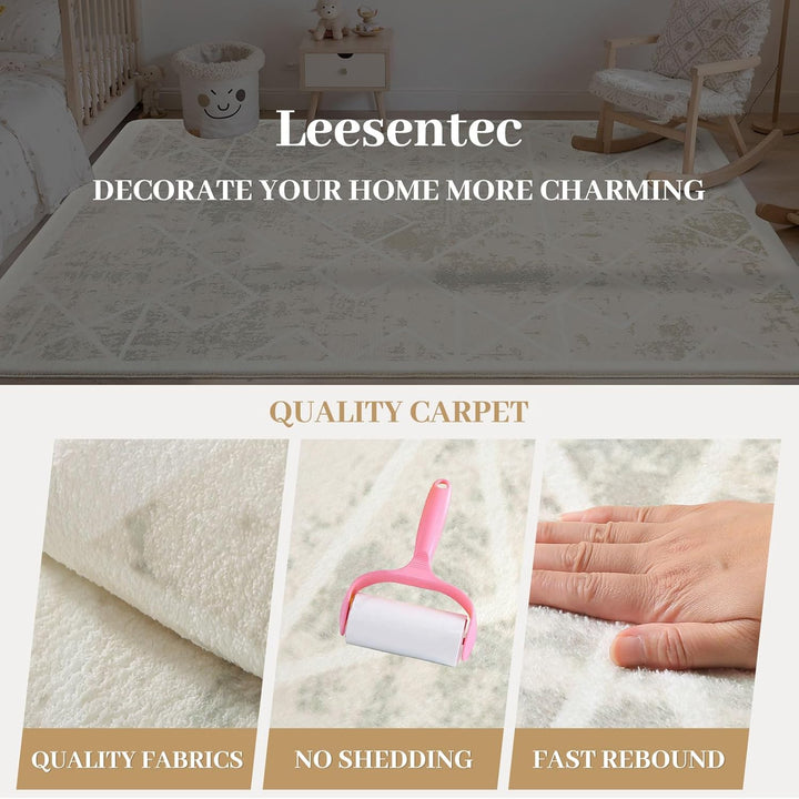 Leesentec Teppich Wohnzimmer Teppich Schlafzimmer Geometrische Teppich Moderner Abstrakter Teppiche
