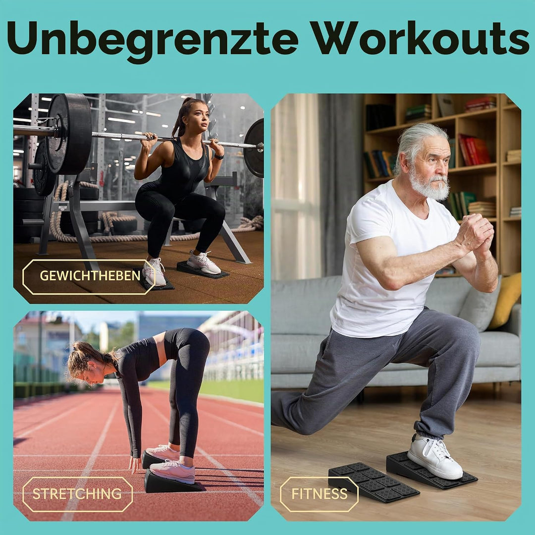 Squat Wedge – Kniebeugen-Keil-Block 235,9 kg Tragkraft – Schrägbrett für Wadendehnung – Wadendehner,