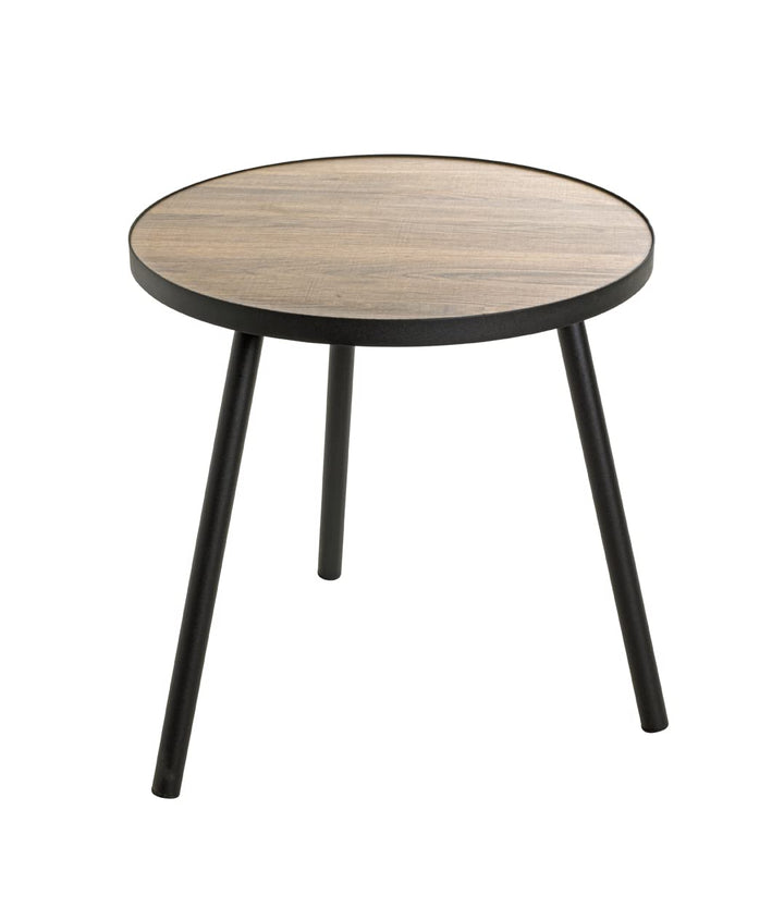 HAKU Möbel Beistelltisch, MDF, schwarz-eiche, Ø 50 x H 52 cm