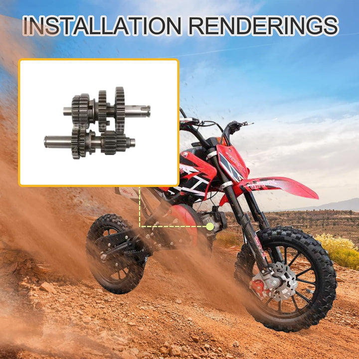 GOOFIT Getriebe und Engrenages Entraînements Set Ersatz für VTT 50cc 125cc Dirtbike & Go Kart