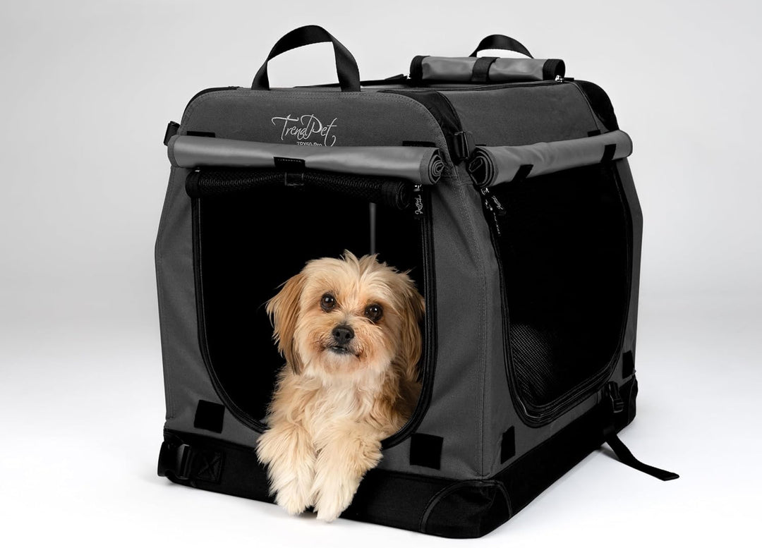 TrendPet TPX-Pro - Leichte, Faltbare Hundebox mit Aluminium Rahmen (grau, L 60 x B 45 x H 50 cm) L 6