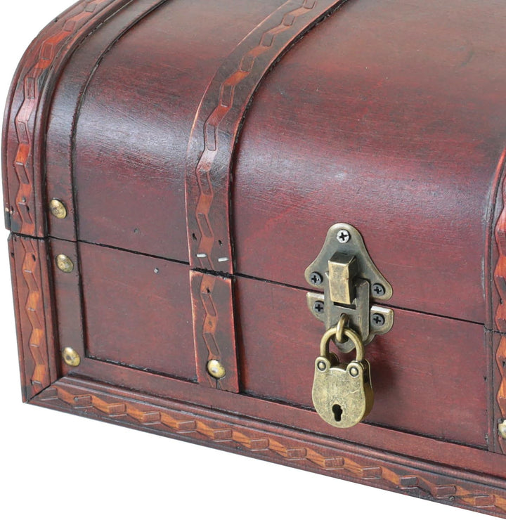 HMF 6401-130 Schatztruhe aus Holz mit Schloss | 30 x 20 x 15 cm | Klein | Spanien 30 cm, Spanien, 30