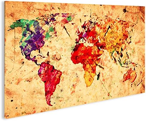 islandburner Bild Bilder auf Leinwand Alte Weltkarte Vintage 1p XXL Poster Leinwandbild Wandbild art