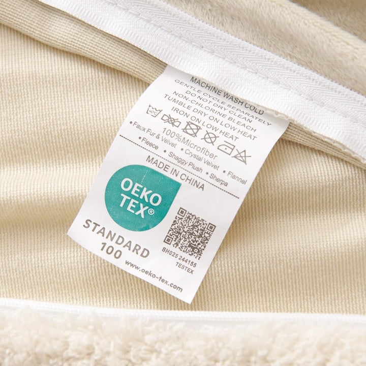 Freyamy Plüsch Bettwäsche 135x200cm 2teilig Beige Nicky Teddy Fleece Deckenbezug Flanell Cashmere To