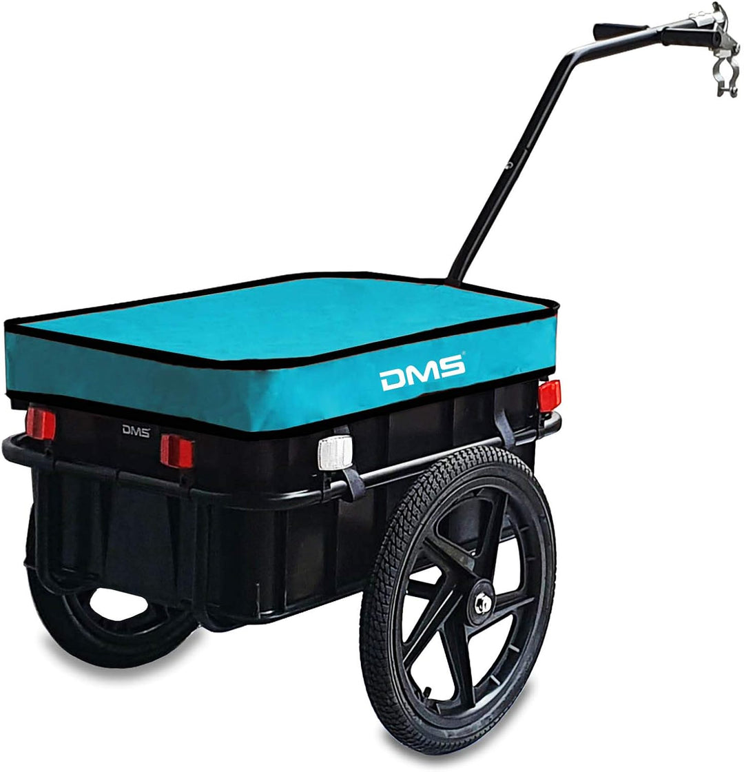 DMS® Fahrradanhänger, Lastenanhänger, Handwagen, mit Hochdeichsel, Transportbox mit 70 Liter Volumen