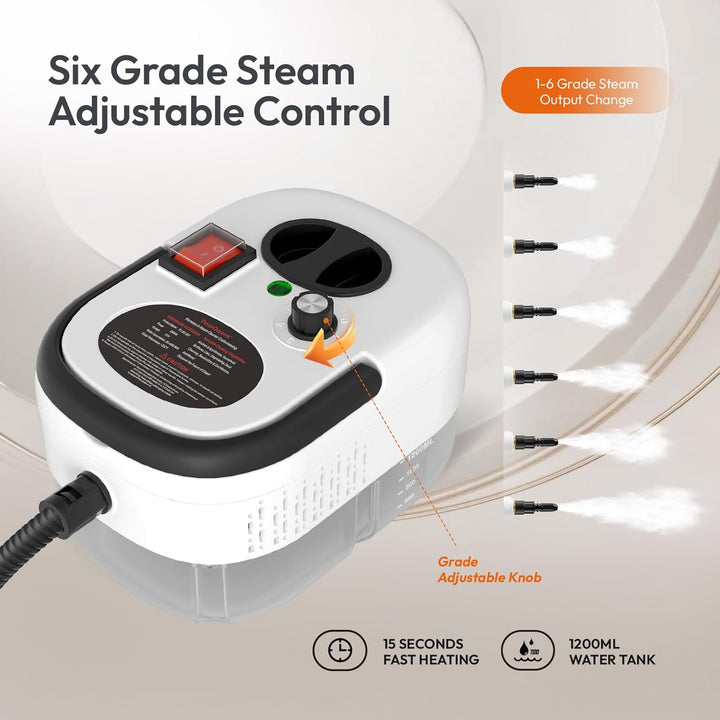 Dampfreiniger Handgerät, Dampfreiniger, 1,2L Wassertank, Tragbarer Steam Cleaner, Multifunktions Dam