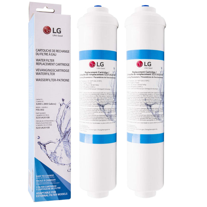 LG 5231JA2010B Ersatz-Wasserfilterkartusche für Kühlschrank und Kühlschrank, Push-Fit-Anschluss, 2 S