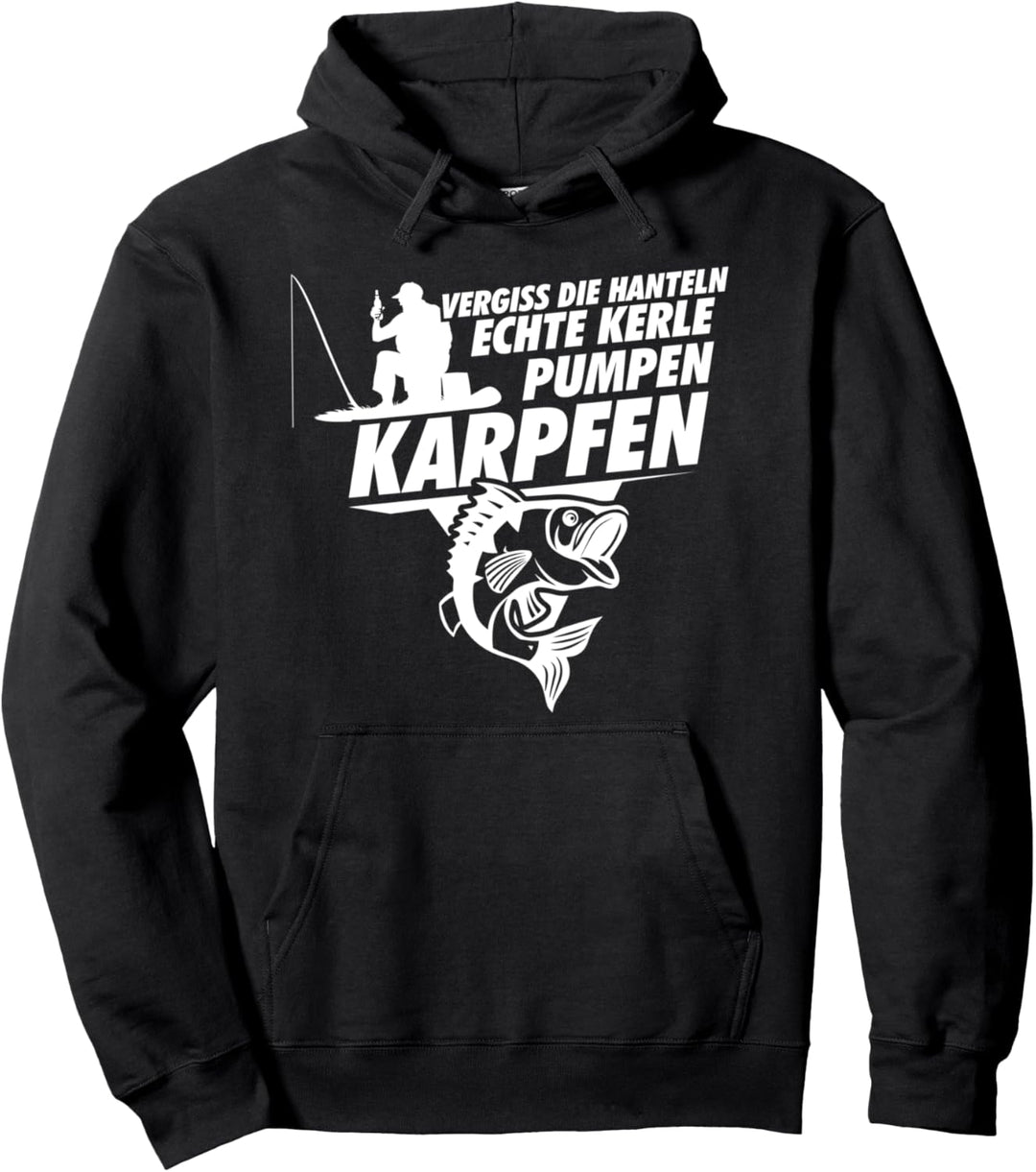 Echte Kerle Pumpen Karpfen Angeln Fische Angler Pullover Hoodie