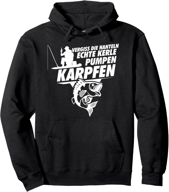 Echte Kerle Pumpen Karpfen Angeln Fische Angler Pullover Hoodie
