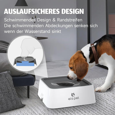 ELS PET Wassernapf für Hunde: 1L Auslaufsicher Trinknapf Reisenapf, rutschfest Katzen Hund Haustiere