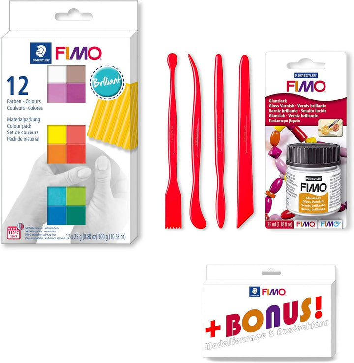 Staedtler FIMO Soft ofenhärtende Modelliermasse (Brilliant, Komplett-Set) Brilliant Komplett-Set, Br