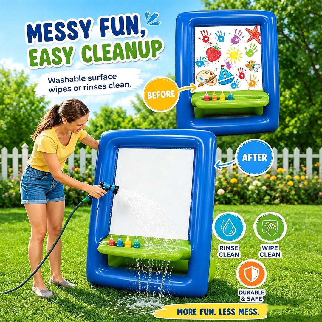 Inflatable Washable PVC Art Easel | Washable Reusable PVC Creative Coloring | Paint Station Drawing