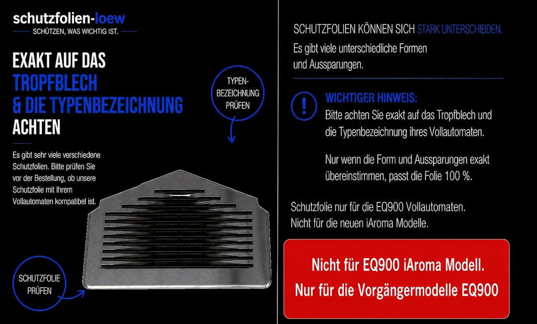 Schutzfolie für Siemens EQ900 - EQ9 PLUS Abtropfblech - Tassenablage - Abstellblech - Tropfblech (10