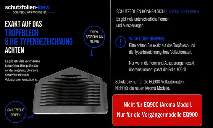 Schutzfolie für Siemens EQ900 - EQ9 PLUS Abtropfblech - Tassenablage - Abstellblech - Tropfblech (10