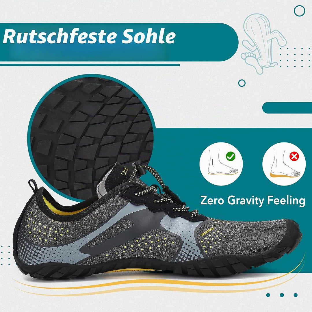 SAGUARO Unisex Barfussschuhe Outdoor Zehenschuhe mit Breite Zehenbox &amp; Zero-Drop Sohle Gr.36-48 36 E