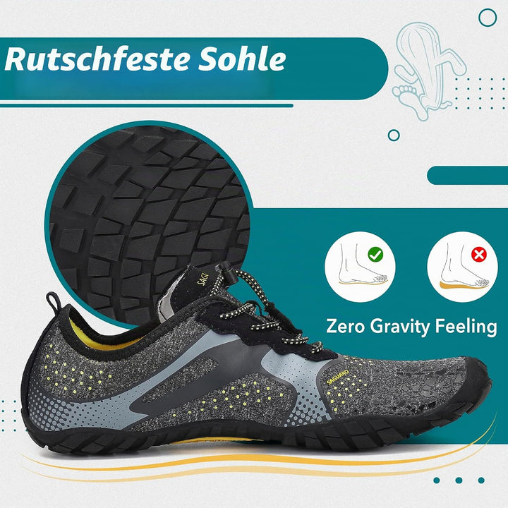 SAGUARO Unisex Barfussschuhe Outdoor Zehenschuhe mit Breite Zehenbox &amp; Zero-Drop Sohle Gr.36-48 36 E