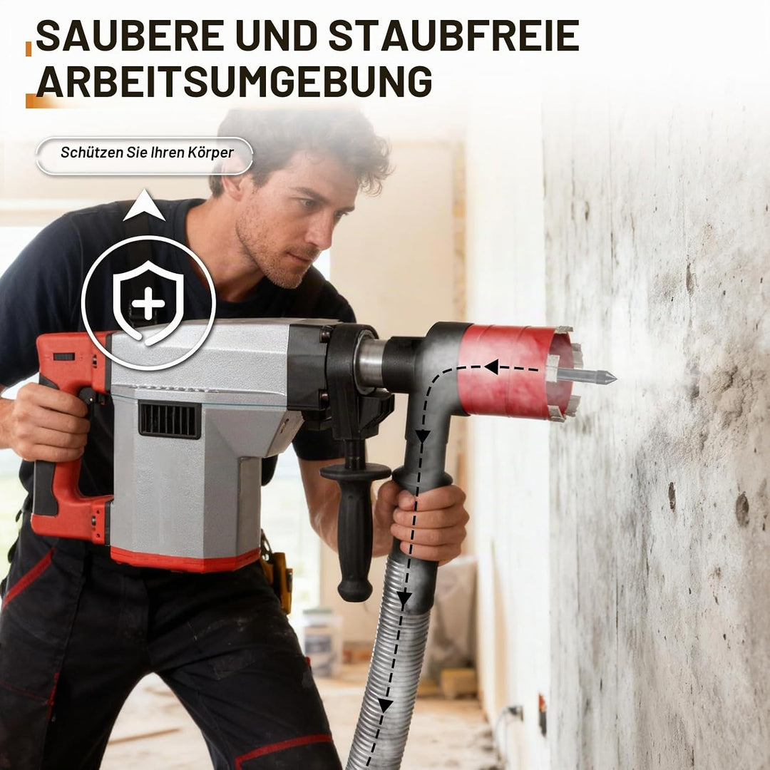 CPROSP Staubabsaugung für Dosensenker, mit einziehbarer Zentrierspitze, Absaugung M16 auf M16, Staub