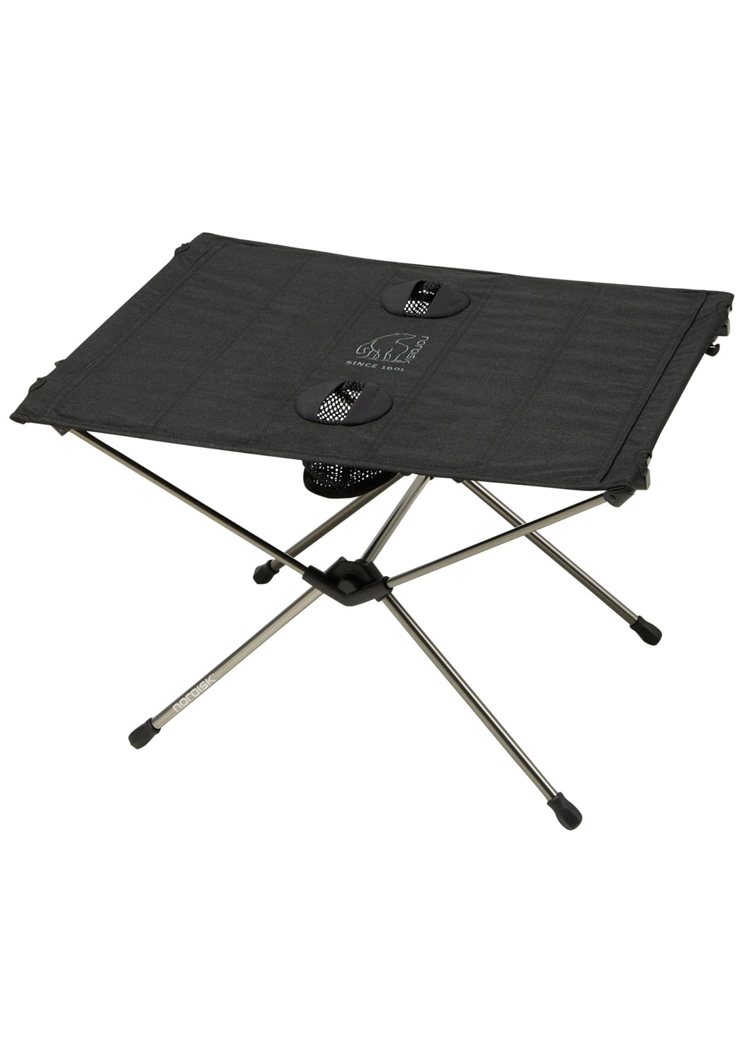 Nordisk Campingtisch Rolltisch Risskov Falttisch Klapptisch Leicht Alu 58x39 cm Schwarz, Schwarz