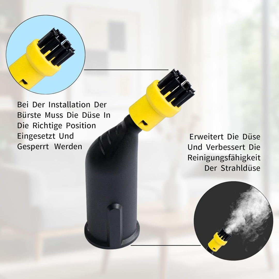 10 Stück Set für Kärcher Dampfreiniger Zubehör SC1 SC2 SC3 SC4 SC5(Verlängerte Düse, Gebogene Düse,