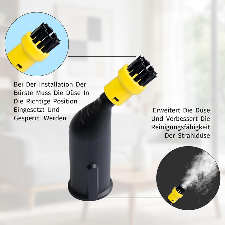 10 Stück Set für Kärcher Dampfreiniger Zubehör SC1 SC2 SC3 SC4 SC5(Verlängerte Düse, Gebogene Düse,
