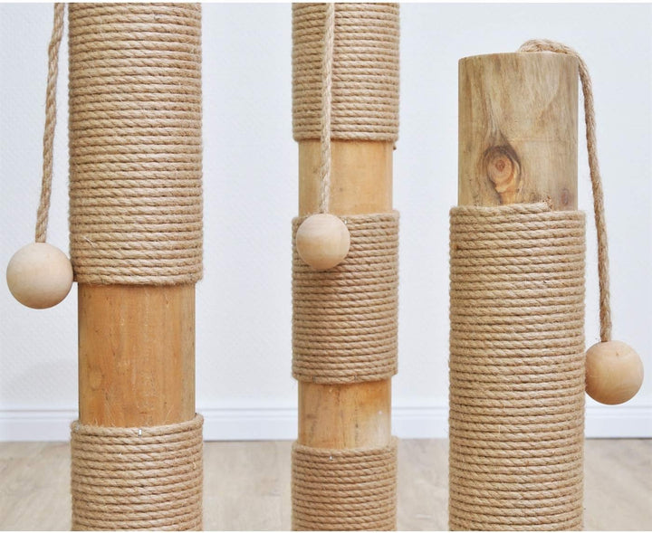 VOSS.PET Kratzbaum Kaiser beige, natürliche Materialien Premium Kiefernholz, Katzenbaum Katzenspielb
