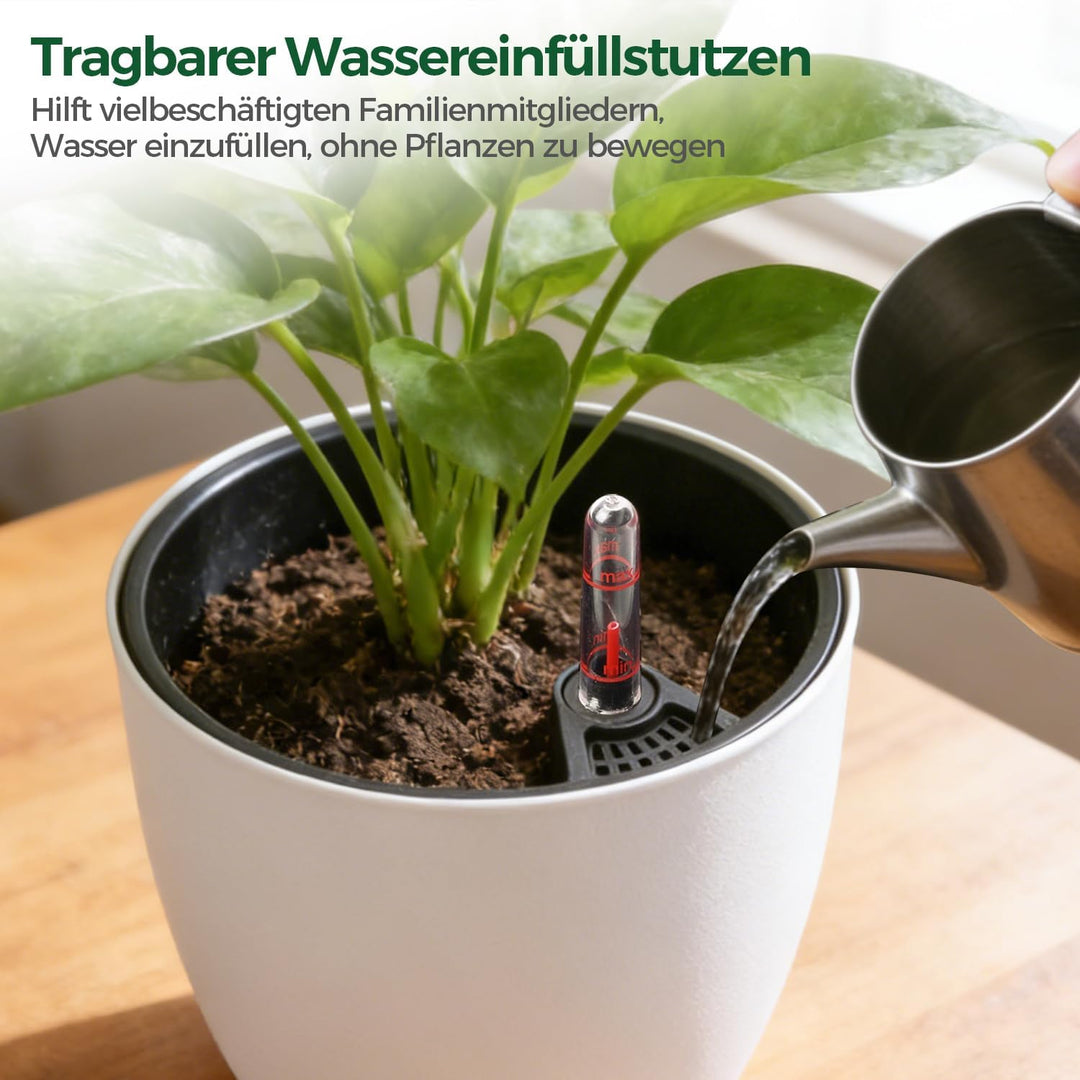 T4U 2Pcs 20cm Selbstbewässerungstopf mit Wasseranzeiger, Praktischer Blumentopf für vielbeschäftigte