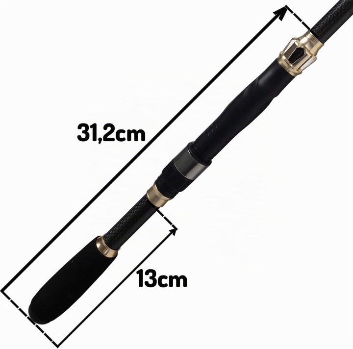 Teleskoprute Reiserute 2,10m 7-28g – Spinnrute Angelrute Carbon 136g, 44 cm Packmass - für Barsch Fo