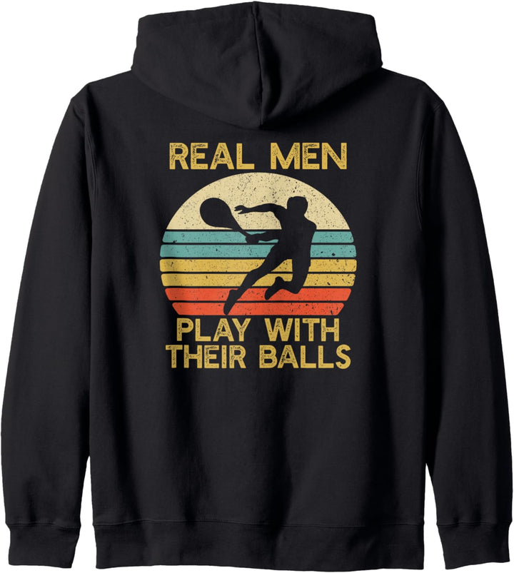Real Men Play With Their Balls Funny Tennis Player Kapuzenjacke