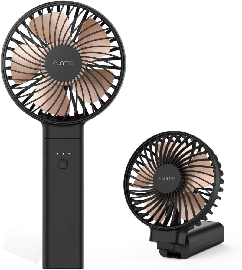 Funme Handventilator [20 Stunden Lange Arbeitszeit] 5000 Akku Starker Wind Leise Tischventilator 4 S