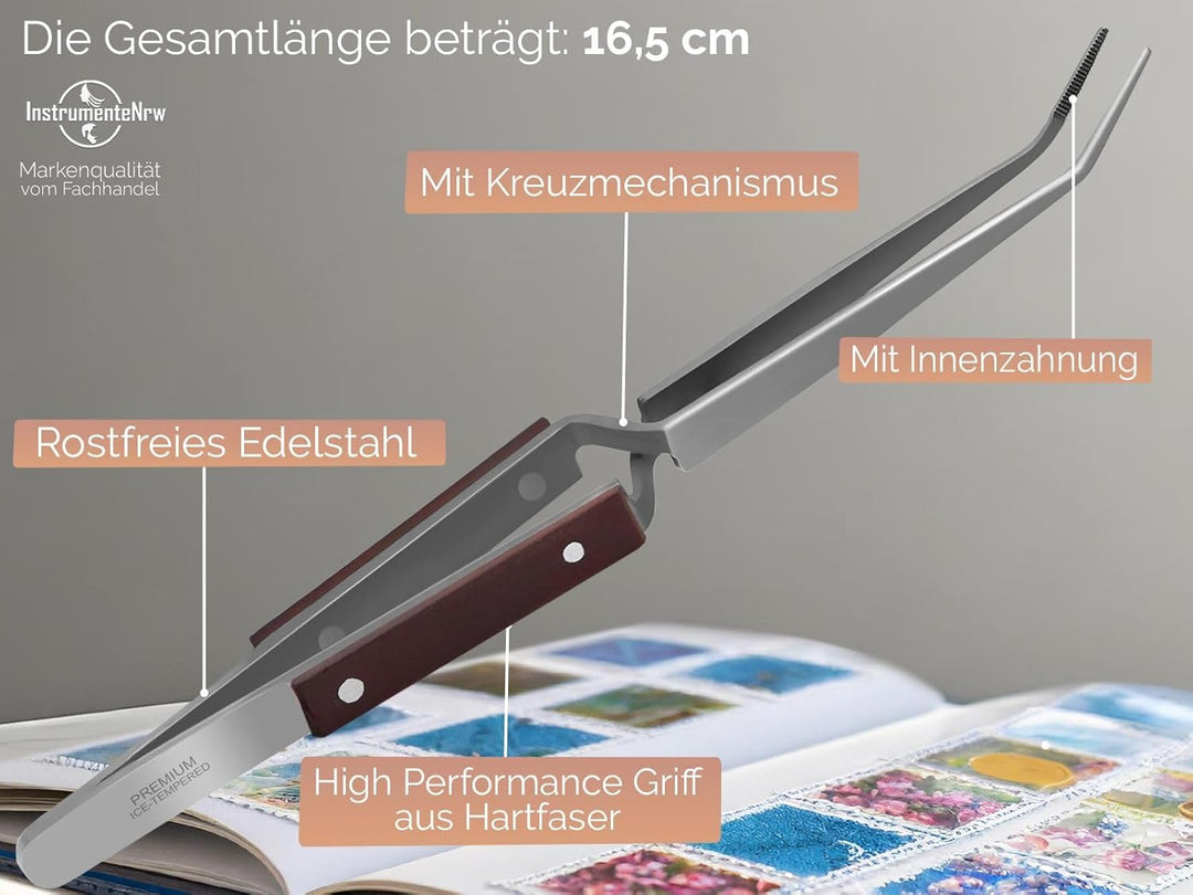 Lötpinzetten Set 2-Teilig Kreuzpinzette Klemmpinzette Technische Pinzette Gerade Gebogen Abgewinkelt