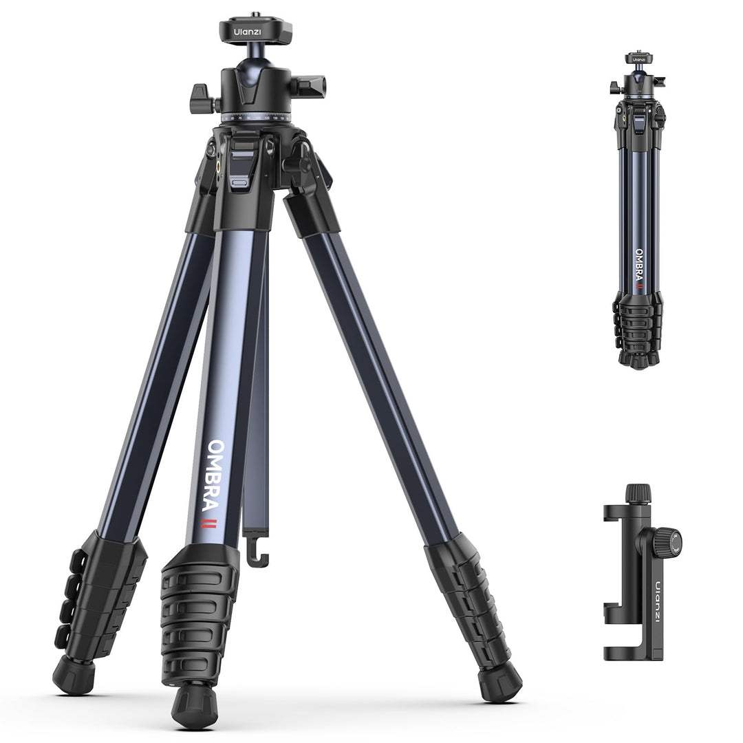 ULANZI Ombra II 156cm Kamerastativ, 360° Kugelkopf, Reisestativ mit Uka Schnellwechselplatte, Dreibe