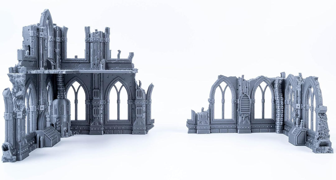 Gotische Ruinen Serie - Set 2: Zweigeteilte Ruine mit Zwei- und EIN-Geschossigen Abschnitten, Massst