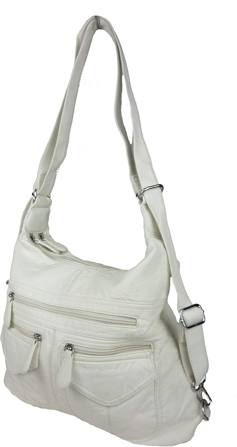 kennydoo Rucksacktasche I 2in1 Damen Rucksack und Handtasche in Einem I Schultertasche einfarbig uni