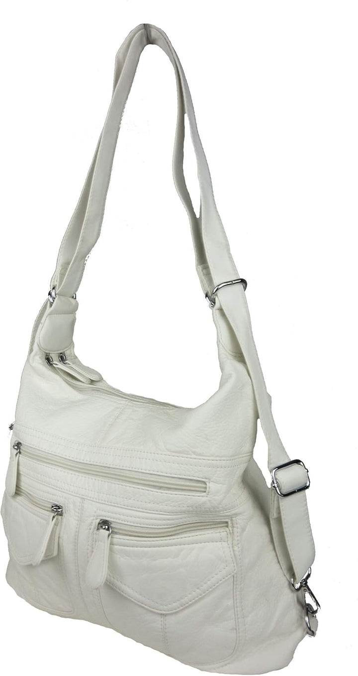 kennydoo Rucksacktasche I 2in1 Damen Rucksack und Handtasche in Einem I Schultertasche einfarbig uni