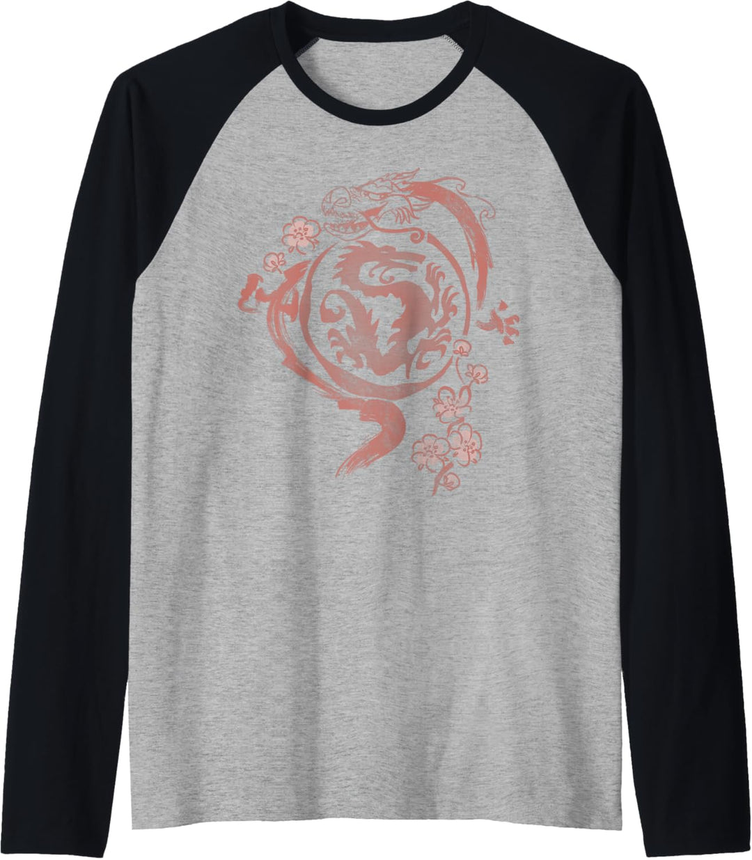 Disney Mulan Mushu Watercolor Floral Raglan
