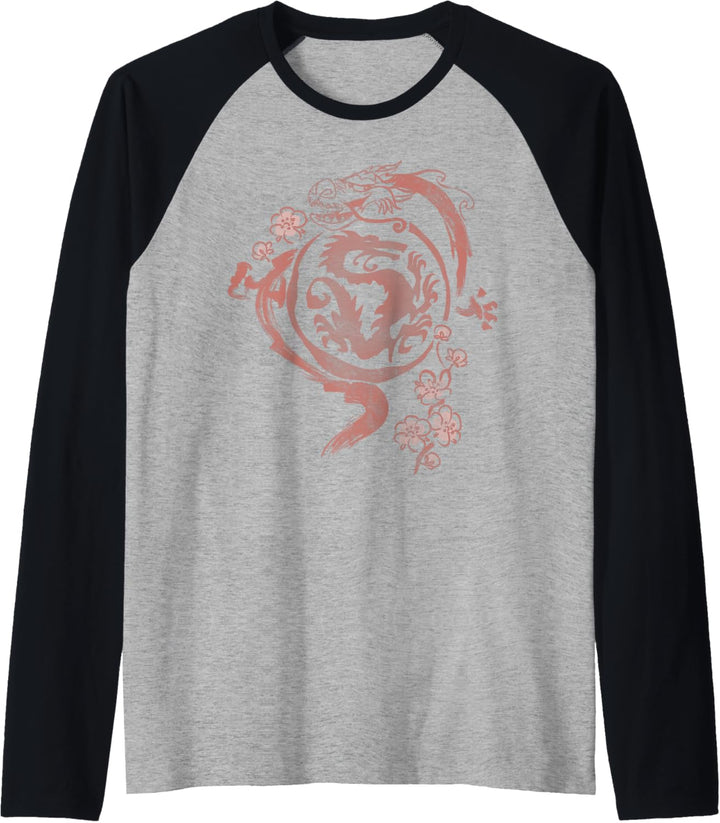 Disney Mulan Mushu Watercolor Floral Raglan